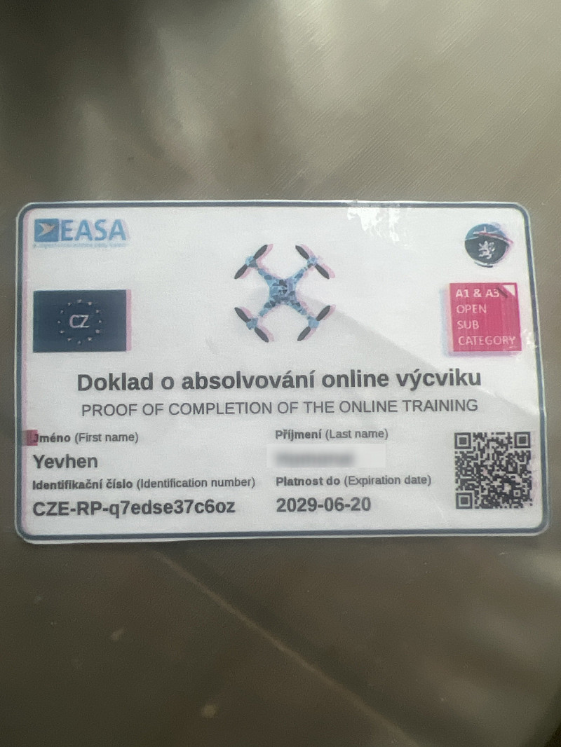 EaSa. Doklad o absolvovani online vycviku