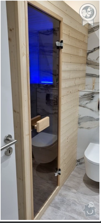 Práce v portfoliu - Rekonstrukce koupelny včetně realizace zabudované infra sauny