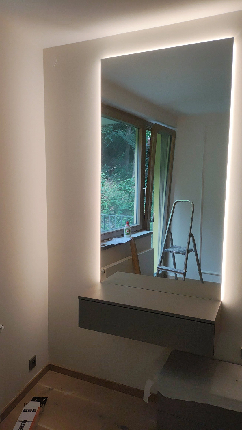 Работа портфолио - Монтаж зеркала с подсветкой - фото 4