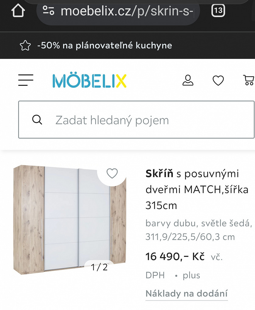 Mobelix Skříň s posuvnými dveřmi MATCH изображение 3