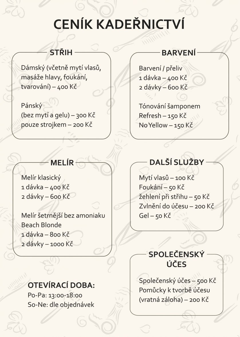 Price list for hairdresser изображение 2