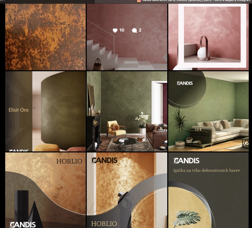 Práce v portfoliu - СММ для итальянской компании CANDIS