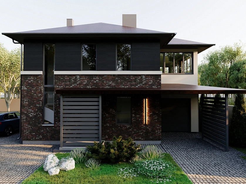 Práce v portfoliu - Архитектурный проект частного дома 225м2